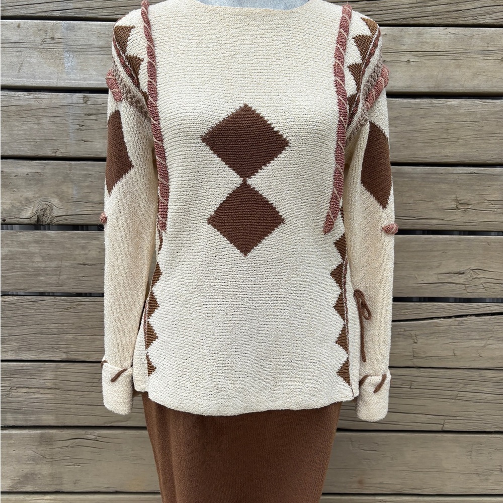 Vintage Ms. Ripps Knit Set by Elisabeth Duceau – 2 Piece Southwest Style - Picture 2 of 13